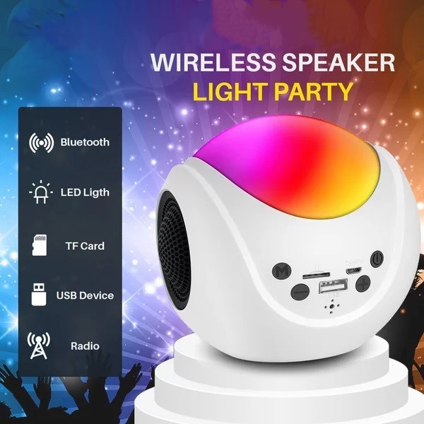 Bluetooth Speaker LED Light Wireless Speaker Light Party Disco